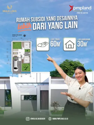 Mulialoka, Rumah Subsidi terbaik di Cibungbulang - Bogor barat, Lokasi strategis, desain modern, tanpa DP