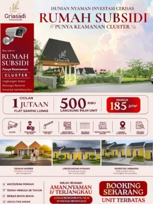 Rumah Subsidi Berkualitas di Tamansari Bogor- 30 menit dari Stasiun bogor. Booking fee 500